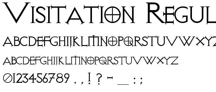Visitation Regular font